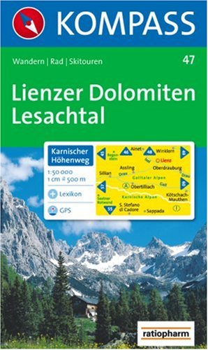Carta escursionistica n. 47. Austria. Tirolo... Lienzer Dolomiten, Lesachtal, Karnischer, Höhenweg 1:50.000. Adatto a GPS. Digital map. DVD-ROM. Ediz. bilingue edito da Kompass