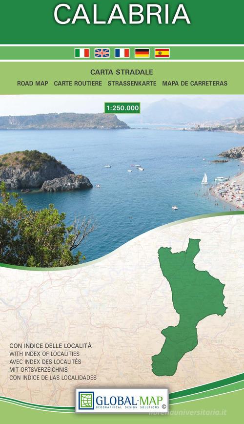 Calabria. Carta stradale della regione 1:250.000 (cm 86x108) edito da Global Map