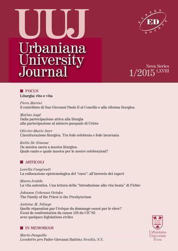 Urbaniana University Journal. Euntes Docete (2015) vol.1 edito da Urbaniana University Press