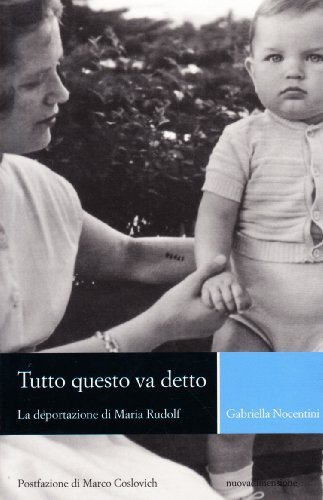 Tutto questo va detto. La deportazione di Maria Rudolf di Gabriella Nocentini edito da nuovadimensione