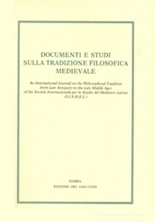 Documenti e studi sulla tradizione filosofica medievale (2020) vol. 31 edito da Sismel