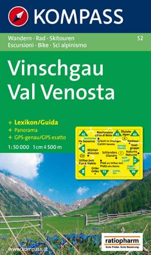 Carta escursionistica n. 52. Val Venosta 1:50.000. Adatto a GPS. Digital map. DVD-ROM edito da Kompass