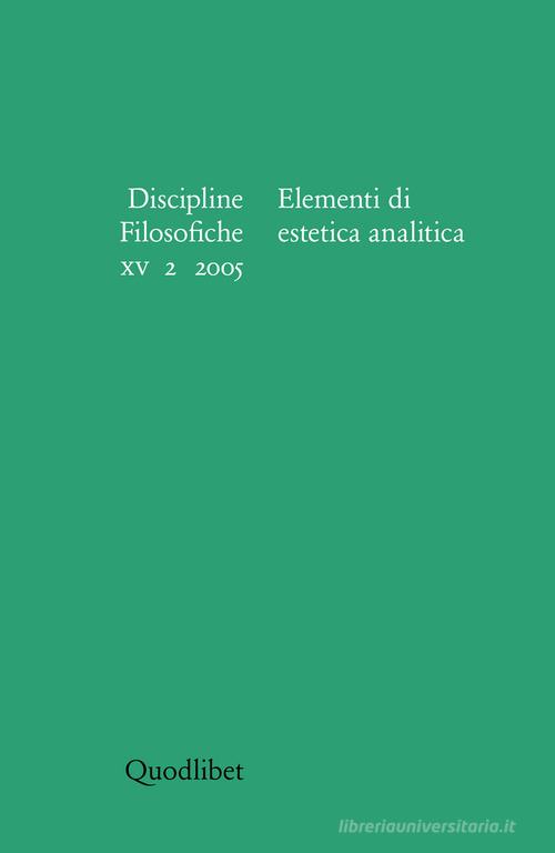 Discipline filosofiche (2005) vol.2 edito da Quodlibet