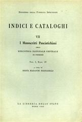 I manoscritti panciatichiani della Biblioteca Nazionale Centrale di Firenze di B. Maracchi Biagiarelli edito da Ist. Poligrafico dello Stato