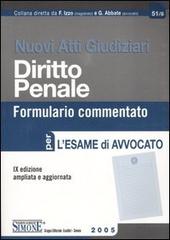 Nuovi atti giudiziari. Diritto penale. Formulario commentato per l'esame di avvocato edito da Edizioni Giuridiche Simone