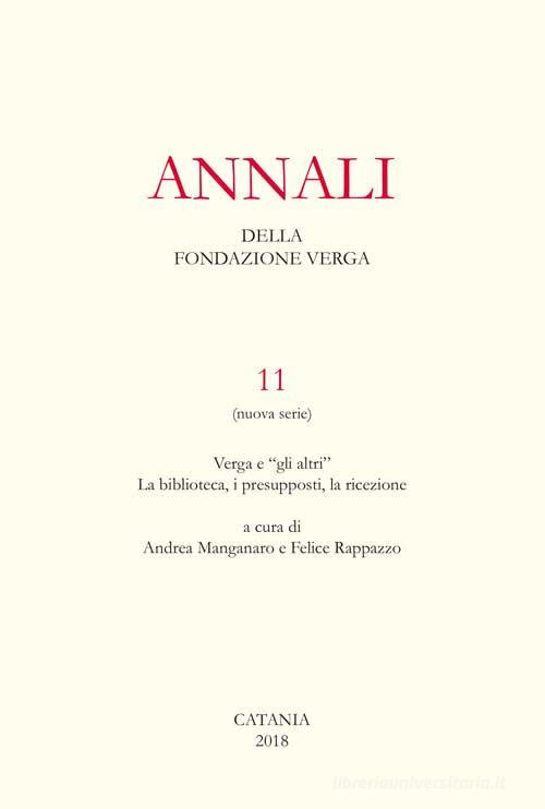 Annali della Fondazione Verga vol.11 edito da Euno Edizioni