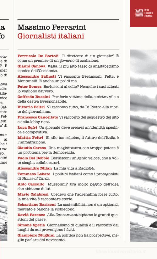 Giornalisti italiani di Massimo Ferrarini edito da Luca Sossella Editore