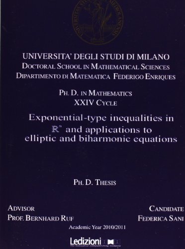 Exponential-type inqualities in n and applications to elliptic and biharmonic equations edito da Ledizioni
