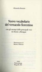 Nuovo vocabolario del vernacolo fiorentino, con gli esempi delle principali voci da Dante a Benigni di Alessandro Bencistà edito da Firenzelibri