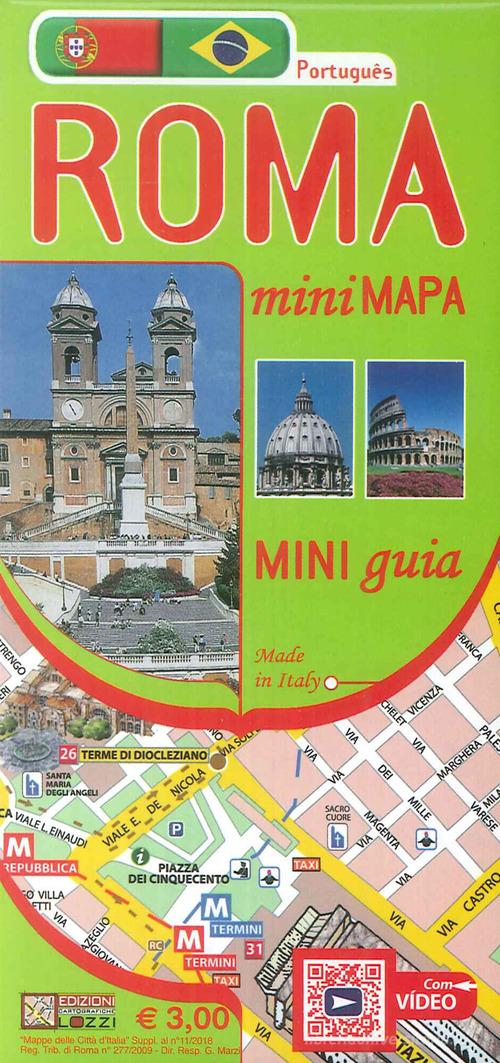 Roma mini map. Ediz. portoghese edito da Edizioni Cartografiche Lozzi