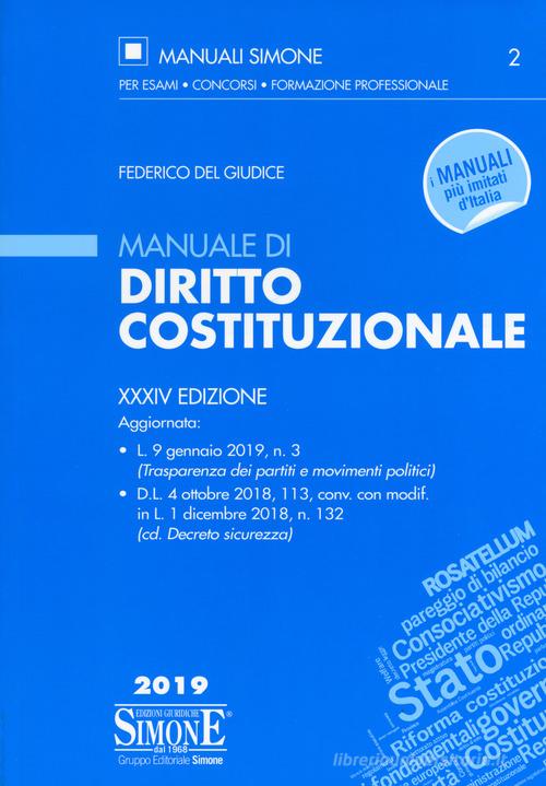 Manuale di diritto costituzionale di Federico Del Giudice edito da Edizioni Giuridiche Simone