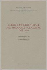 Clero e mondo rurale nel sinodo di Policastro del 1633 edito da Osanna Edizioni