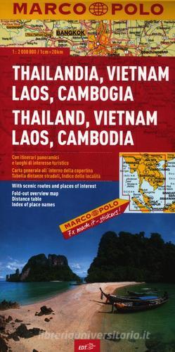 Thailandia, Vietnam, Laos, Cambogia 1:2.000.000. Ediz. multilingue edito da Marco Polo