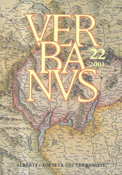 Verbanus. Rassegna per la cultura, l'arte, la storia del lago vol.22 edito da Alberti