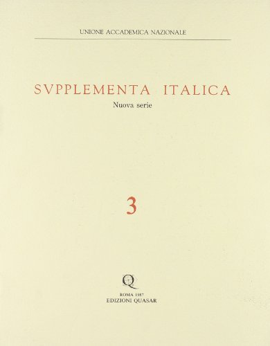 Supplementa italica vol.3 edito da Quasar