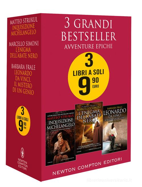 Libro 3 grandi bestseller. Avventure epiche: Inquisizione-L'enigma dell'abate nero-Leonardo da Vinci di Matteo Strukul, Marcello Simoni, Barbara Frale di Newton Compton Editori