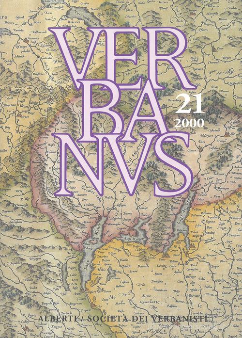 Verbanus. Rassegna per la cultura, l'arte, la storia del lago vol.21 edito da Alberti
