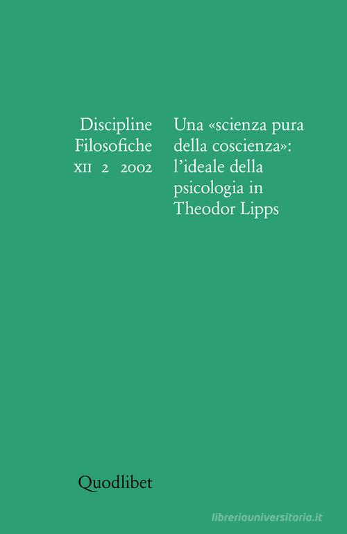 Discipline filosofiche (2002) vol.2 edito da Quodlibet