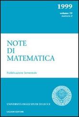 Note di matematica vol.19.2 edito da Liguori