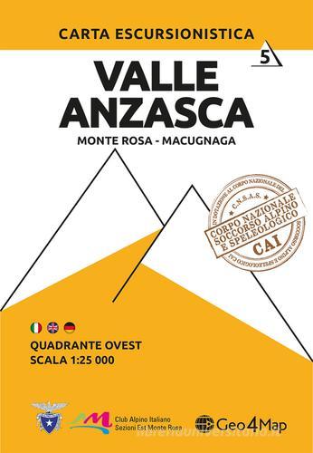 Carta escursionistica Valle Anzasca quadrante Ovest. Ediz. italiana, inglese e tedesca vol.6 edito da Geo4Map