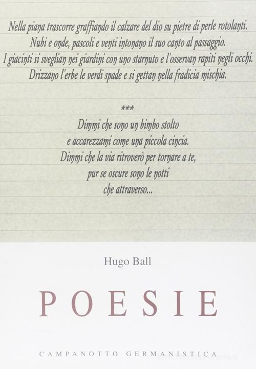 Poesie di Hugo Ball edito da Campanotto