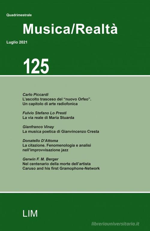 Musica/realtà (2021) vol.125 edito da LIM
