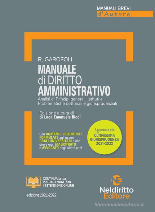 Manuale di diritto amministrativo di Roberto Garofoli edito da Neldiritto Editore