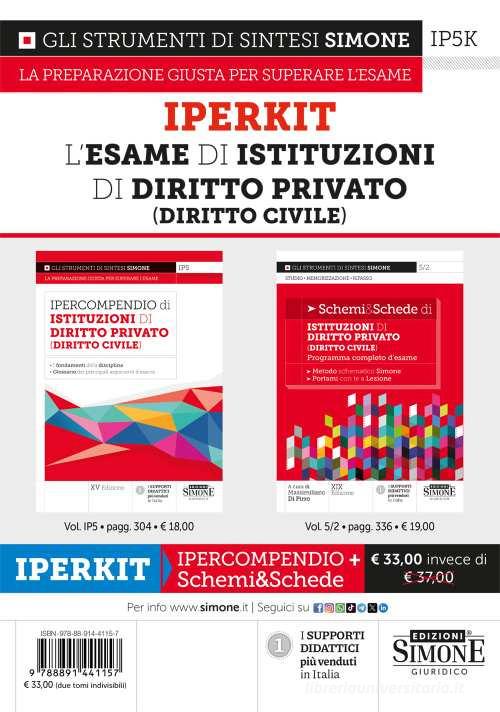 L'esame di istituzioni di diritto privato (diritto civile). Iperkit: Ipercompendio di istituzioni di diritto privato (diritto civile)-Schemi & schede di istituzioni di edito da Edizioni Giuridiche Simone
