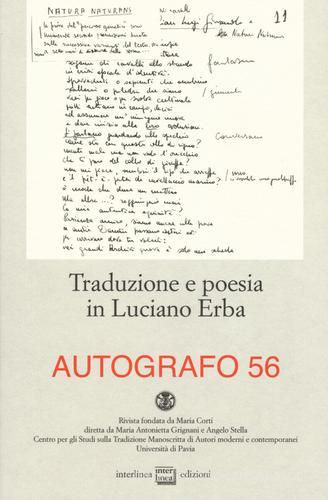 Traduzione e poesia in Luciano Erba edito da Interlinea