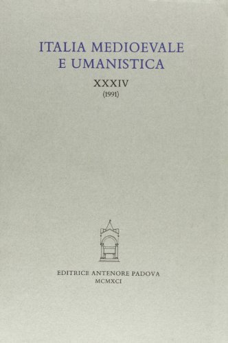 Italia medioevale e umanistica vol.34 edito da Antenore