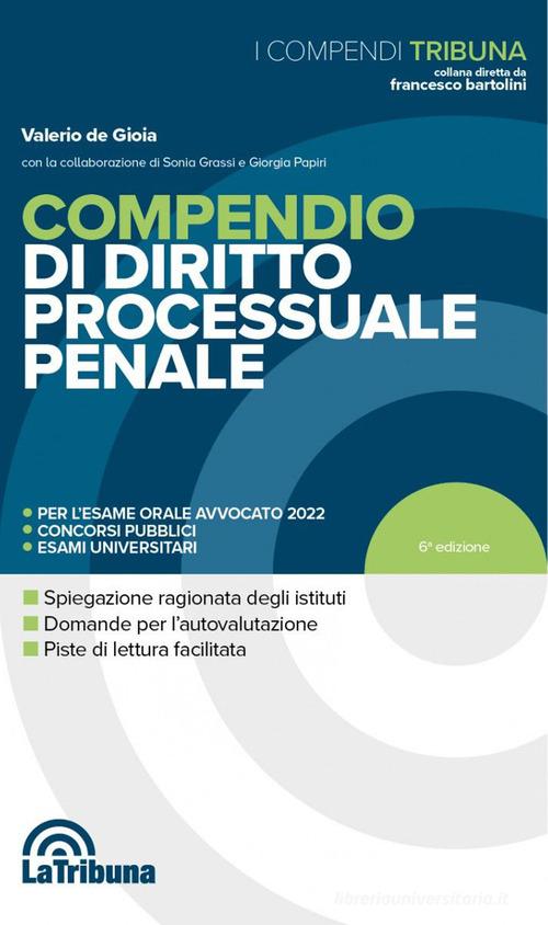 Compendio di diritto processuale penale di Valerio De Gioia edito da La Tribuna