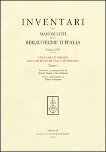 Inventari dei manoscritti delle biblioteche d'Italia vol.115 edito da Olschki