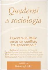Quaderni di sociologia vol.56 edito da Rosenberg & Sellier