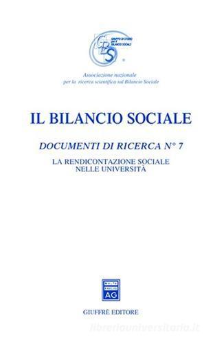 Il bilancio sociale. Documenti di ricerca vol.7 edito da Giuffrè