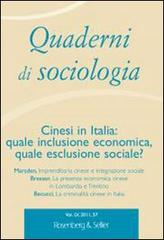 Quaderni di sociologia vol.57 edito da Rosenberg & Sellier
