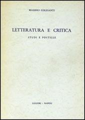 Letteratura e critica di Massimo Colesanti edito da Liguori