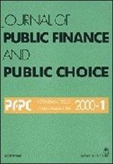 Journal of public finance and public choice. Economia delle scelte pubbliche (2000) vol. 1 di Domenico Da Empoli edito da Gangemi Editore