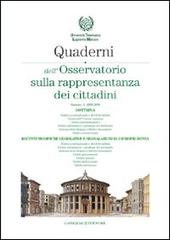 Quaderni dell'osservatorio sulla rappresentanza dei cittadini 2005-2006 vol. 1 edito da Gangemi Editore