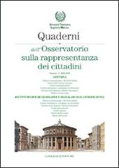 Quaderni dell'osservatorio sulla rappresentanza dei cittadini 2005-2006 vol.1 edito da Gangemi Editore