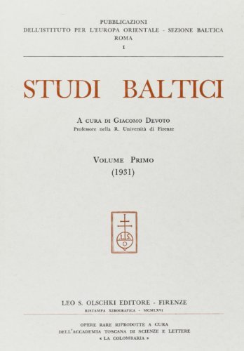Studi baltici vol.1 edito da Olschki