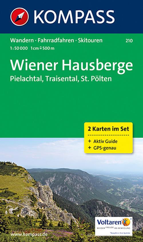 Carta escursionistica n. 210. Wiener Hausberge, Pielachtal, Traisental, St. Pölten 1:50.000 (set di 2 carte) edito da Kompass