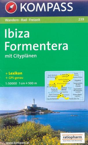 Carta escursionistica n. 239. Ibiza, Formentera 1:50.000 edito da Kompass