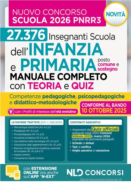 Concorso scuola PNRR3. Manuale infanzia e primaria con teoria e test di verifica per il concorso scuola Infanzia e Primaria 2025-2026 edito da Nld Concorsi