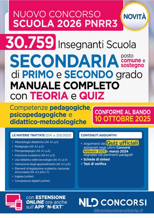 Concorso Scuola PNRR3. Manuale con Teoria e Test di verifica per il nuovo concorso docenti scuola secondaria 2025-2026. Nuova ediz. edito da Nld Concorsi