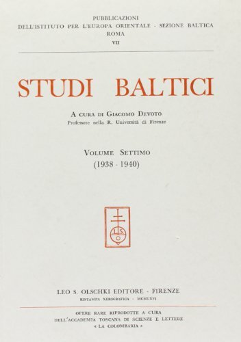 Studi baltici vol.7 edito da Olschki