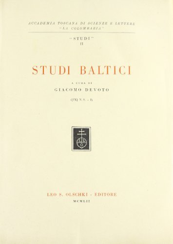 Studi baltici vol.9 edito da Olschki