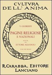 Pagine religiose e nazionali vol.1 di Vincenzo Gioberti edito da Carabba