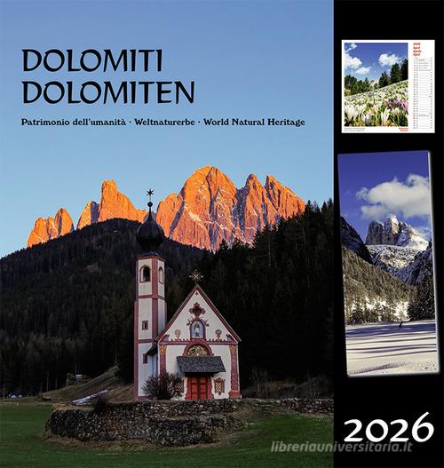 Dolomiti. Calendario-Dolomiten. Kalender 2026. Ediz. multilingue edito da Atlas Edizioni