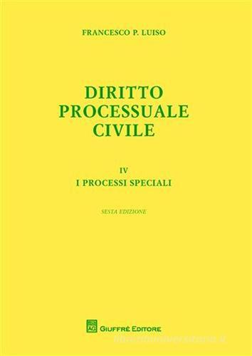Diritto processuale civile vol.4 di Francesco P. Luiso edito da Giuffrè