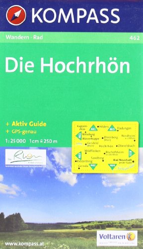 Carta escursionistica e stradale n. 462. Die Hochrhön 1:25.000. Adatto a GPS. Digital map. DVD-ROM edito da Kompass